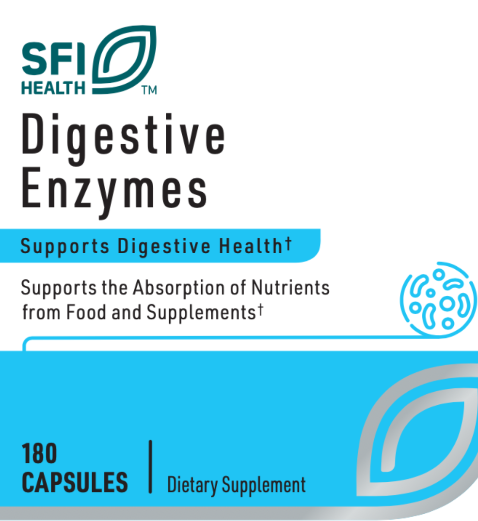 DIGESTIVE ENZYMES 180 CAPSULES SFI HEALTH