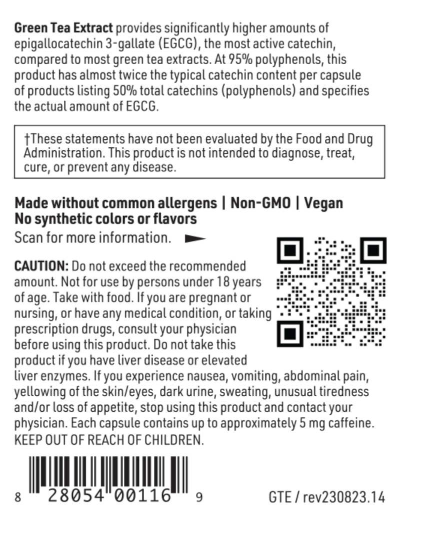 Green Tea Extract 60 vegcaps  SFI HEALTH