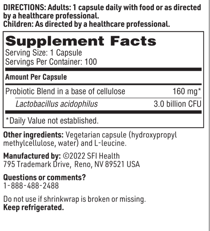 L-Acidophilus SCD Compliant 100 vegcap  SFI HEALTH