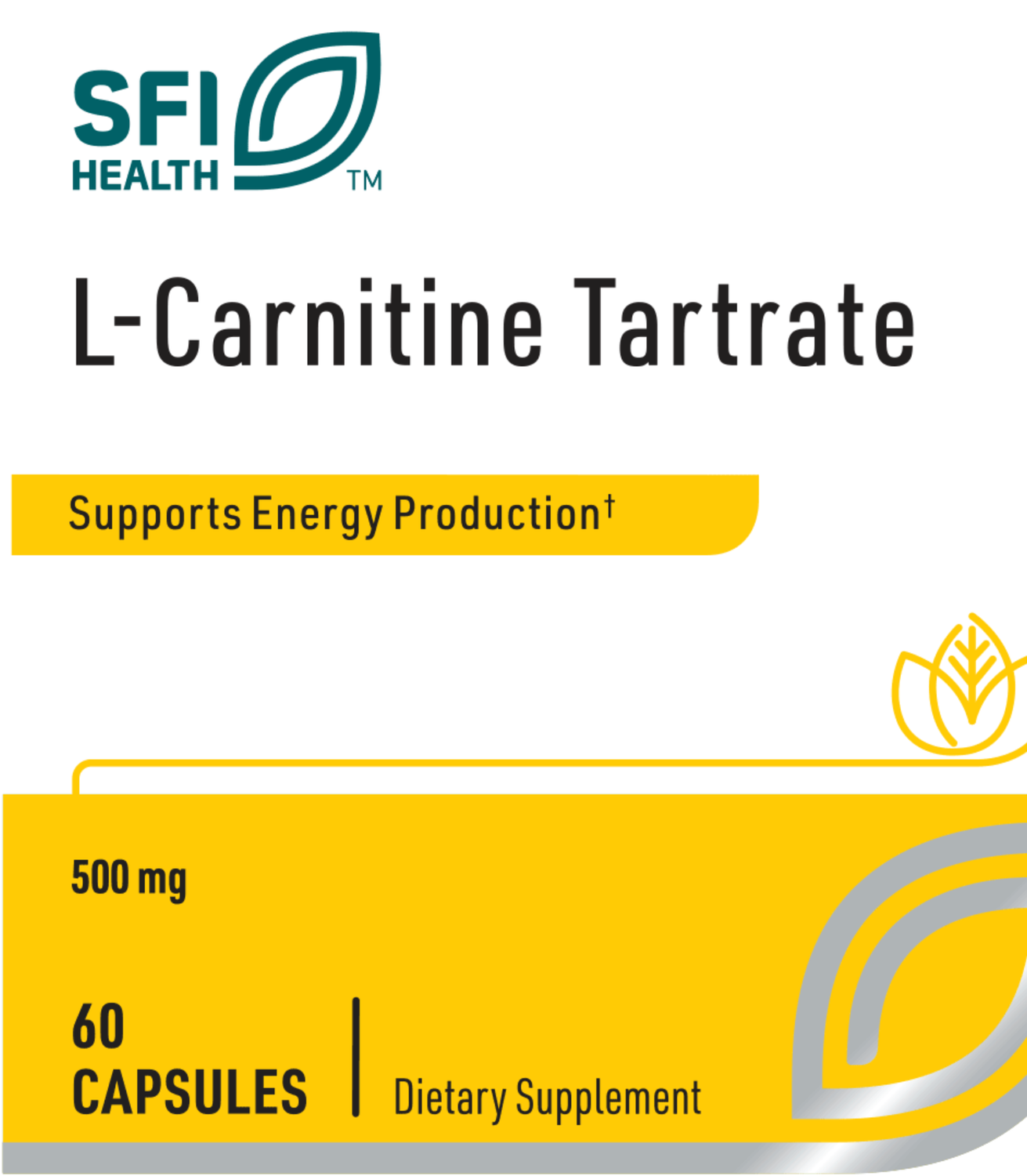 L-Carnitine Tartrate 500 mg 60 caps  SFI HEALTH