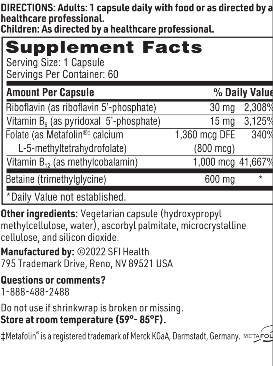Methyl Balance 60 capsules  SFI HEALTH