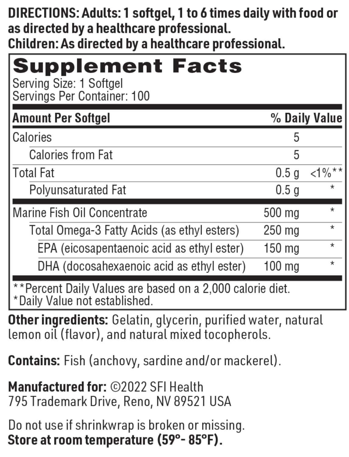 Omega-3 Mini  100 gels  SFI HEALTH