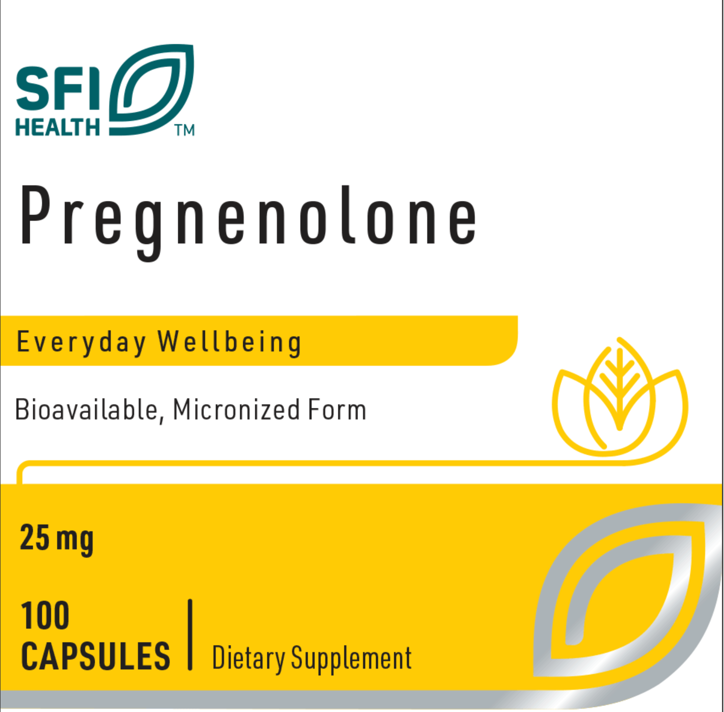 PREGNENOLONE 25 MG 100 VEGETARIAN CAPSULES SFI Health