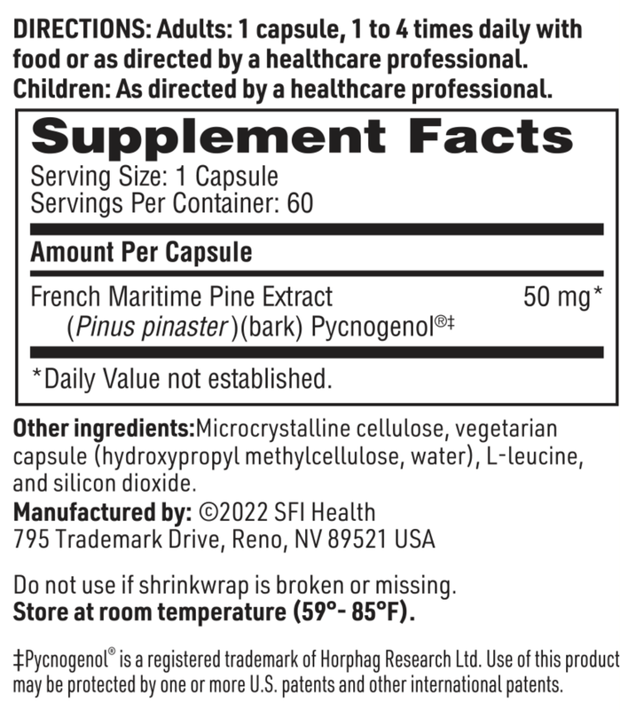 Pycnogenol 50 mg 60 caps  SFI Health