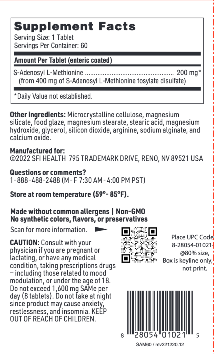 SAMe 200 60 TABLETS  SFI HEALTH