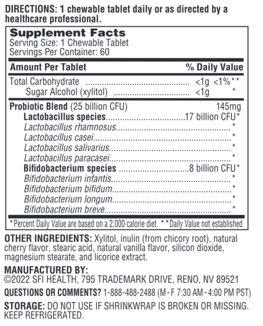 THER-BIOTIC® Kid&#39;s (Children&#39;s) 60 CHEWABLE TABLETS  SFI Health