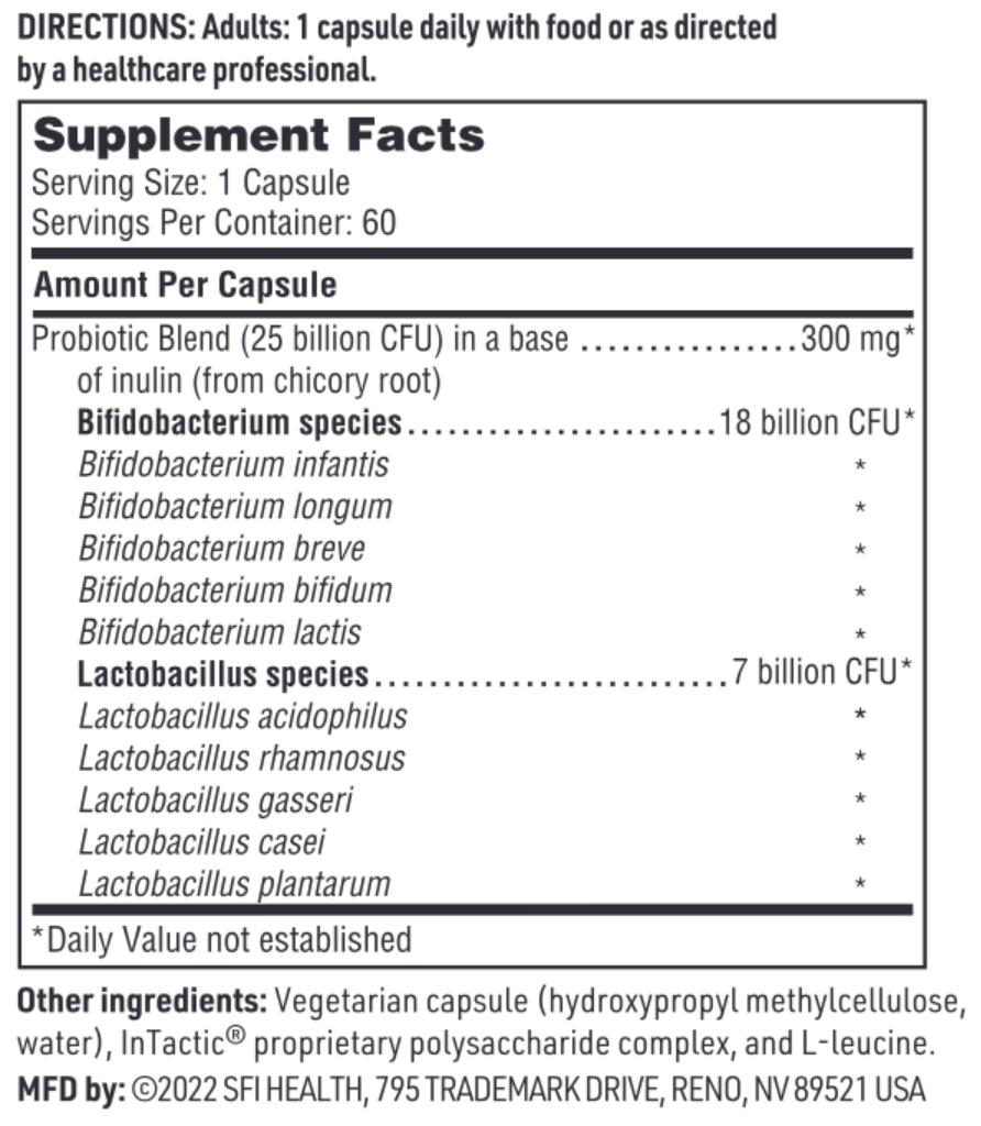 THER-BIOTIC Senior Formula 60 VEGETARIAN CAPSULES SFI Health
