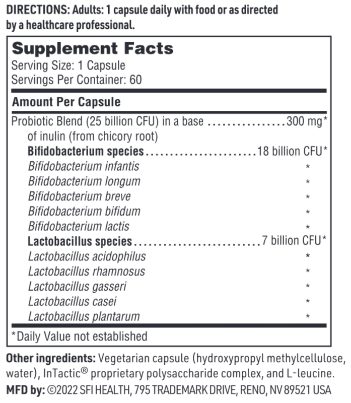THER-BIOTIC Senior Formula 60 VEGETARIAN CAPSULES SFI Health