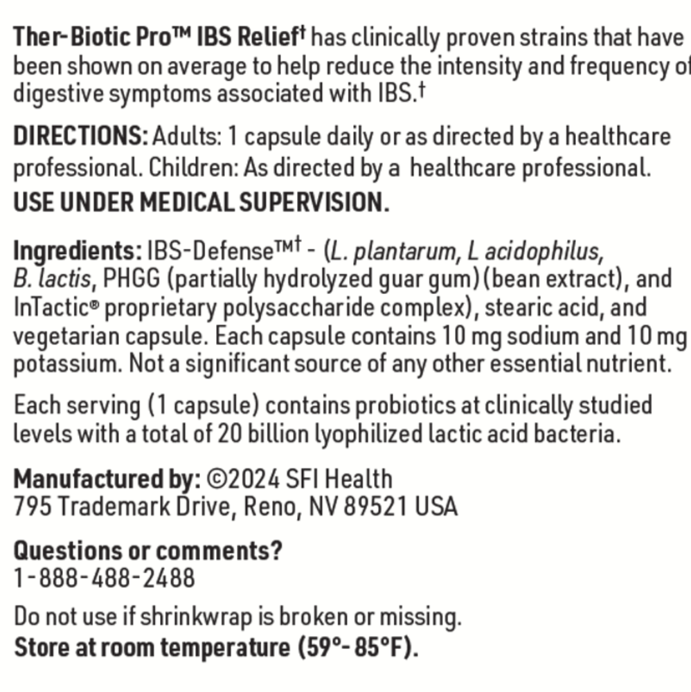 Ther-Biotic Pro IBS Relief  42 CAPSULES   SFI Health