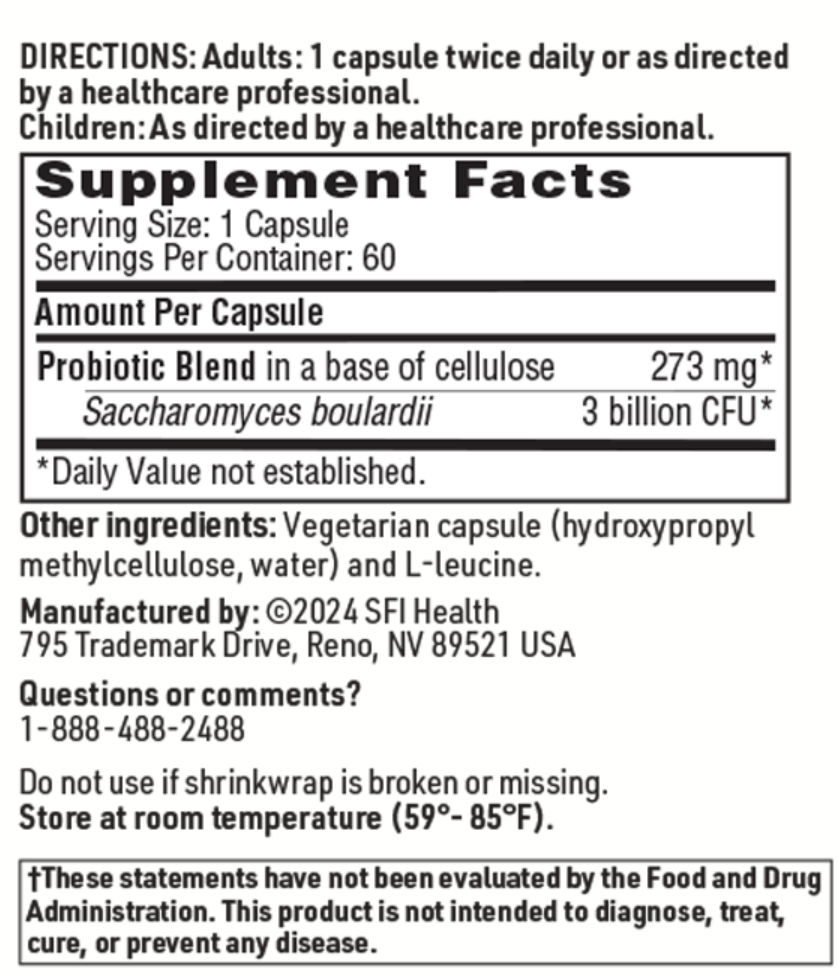 Ther-Biotic Saccharomyces boulardii 120 VEGETARIAN CAPSULES SFI Health