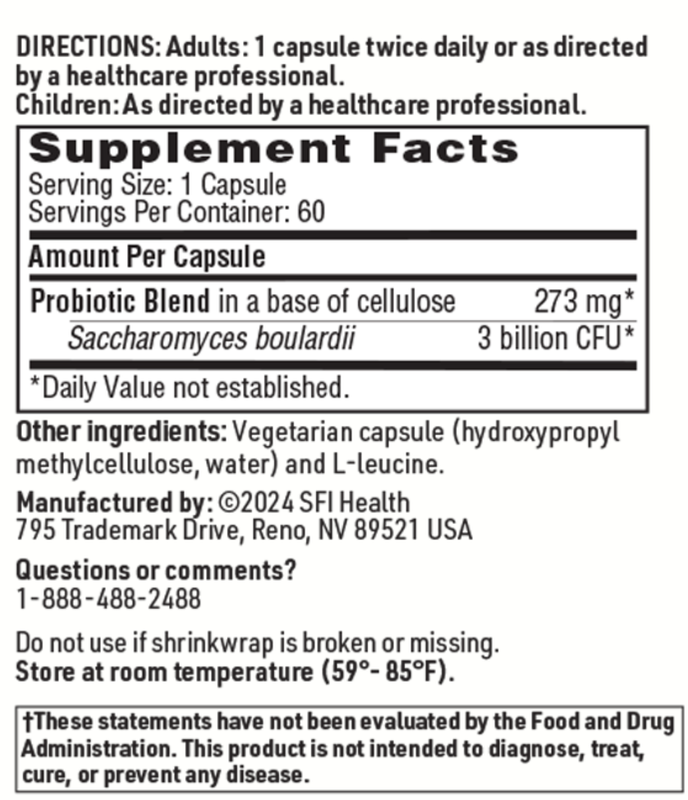 Ther-Biotic Saccharomyces boulardii 120 VEGETARIAN CAPSULES SFI Health
