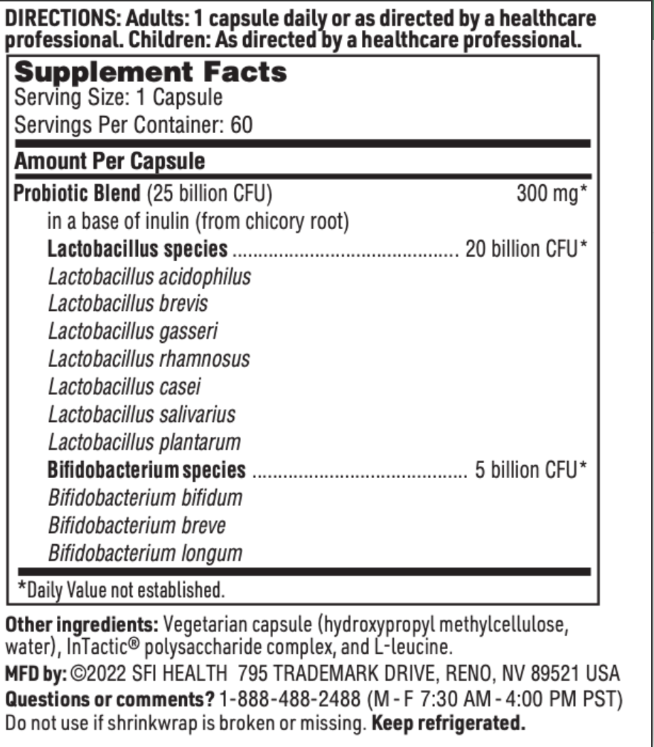 THER-BIOTIC WOMEN&#39;S 60 VEGETARIAN CAPSULES  SFI Health
