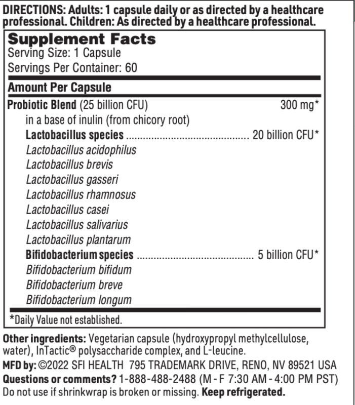 THER-BIOTIC WOMEN'S 60 VEGETARIAN CAPSULES  SFI Health