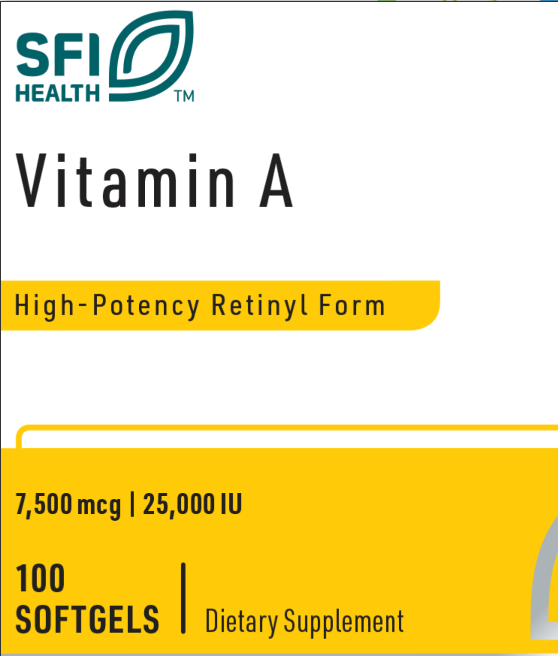 Vitamin A 7500 mcg 100 SOFTGELS  SFI Health
