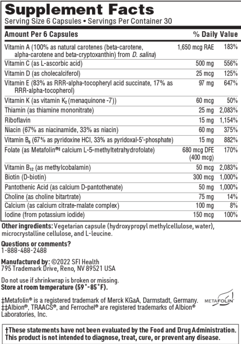 VITASPECTRUM Capsules 180 VEGETARIAN CAPSULES   SFI Health
