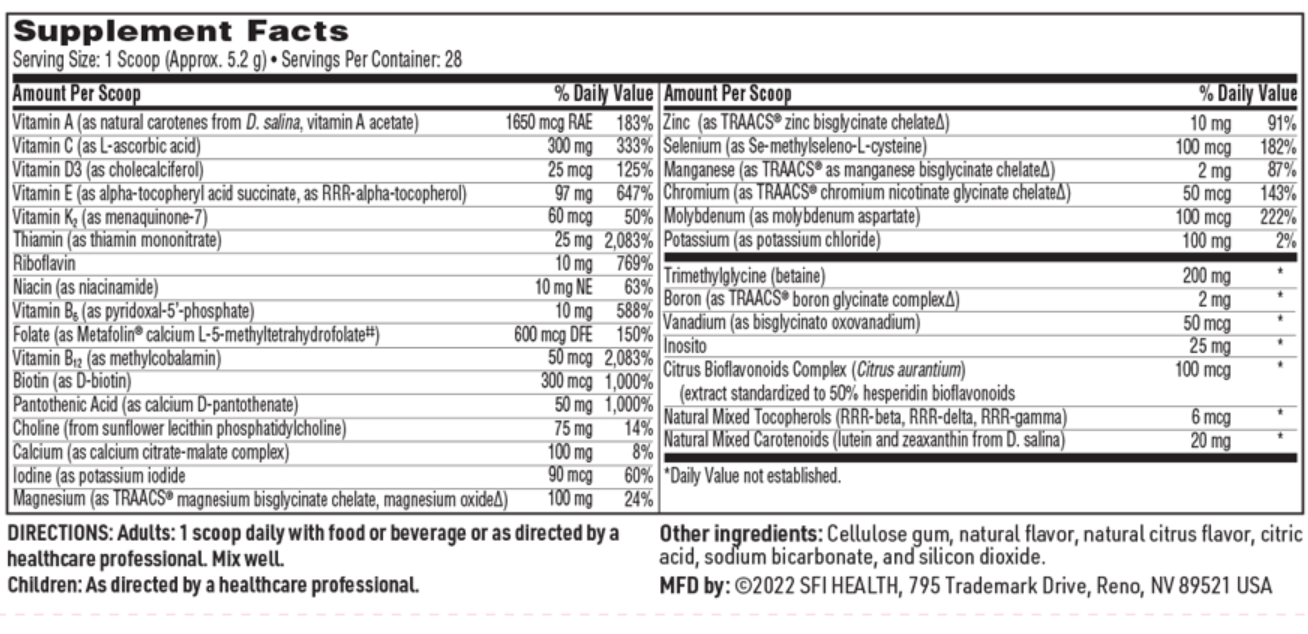 VitaSpectrum Powder (Berry-Pomegranate) 6.24 OZ (177 GRAMS)   SFI Health