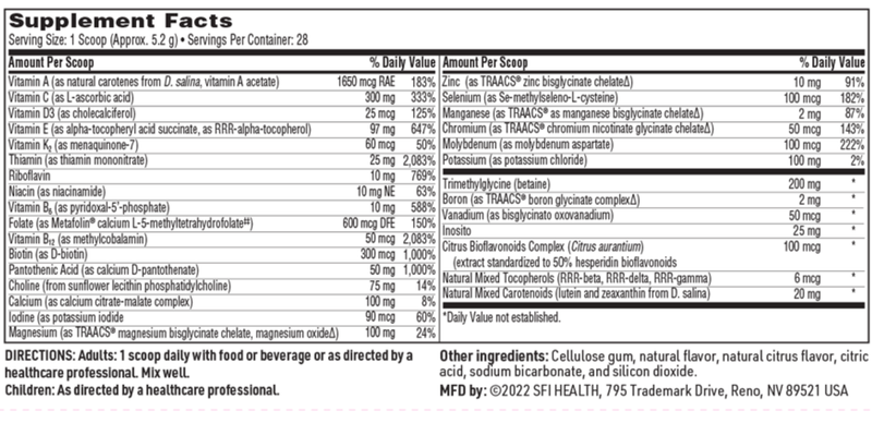 VITASPECTRUM Powder (Citrus) 6.24 OZ (177 GRAMS)   SFI Health