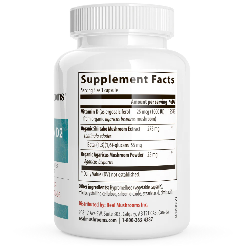 Mushroom D2 300 mg 120 capsules Real Mushrooms