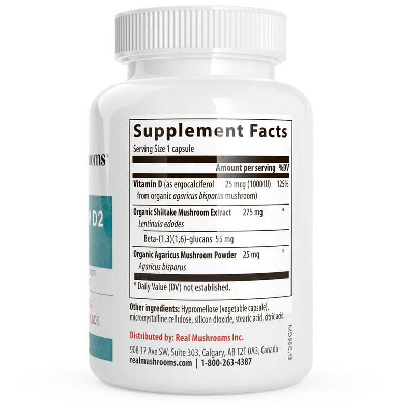 Mushroom D2 300 mg 120 capsules Real Mushrooms
