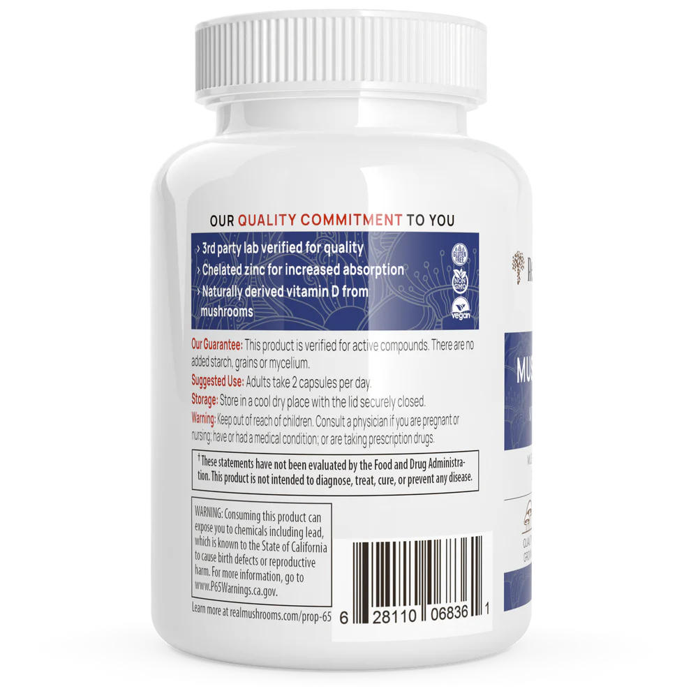 Mushroom D2Z 500 mg 120 capsules Real Mushrooms