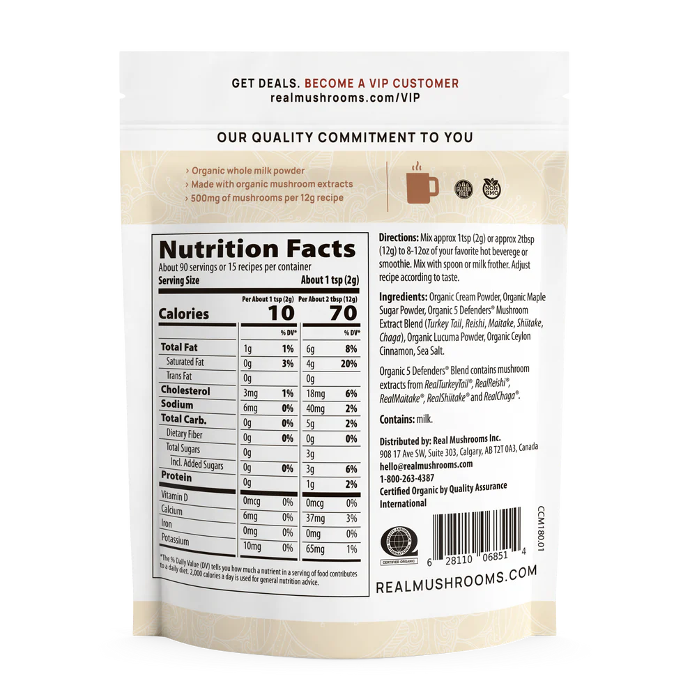Functional Dairy Creamer Powder -180 gr Powder Real Mushrooms