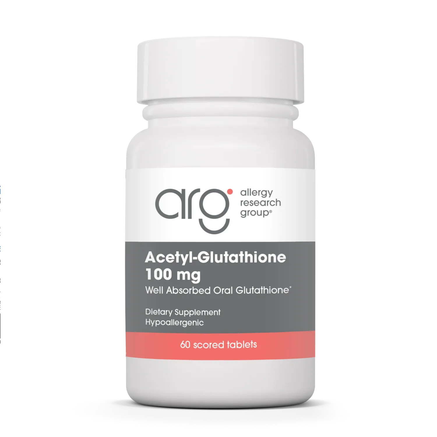 Acetyl-Glutathione 100 mg 60 Scored Tablets Allergy Research Group