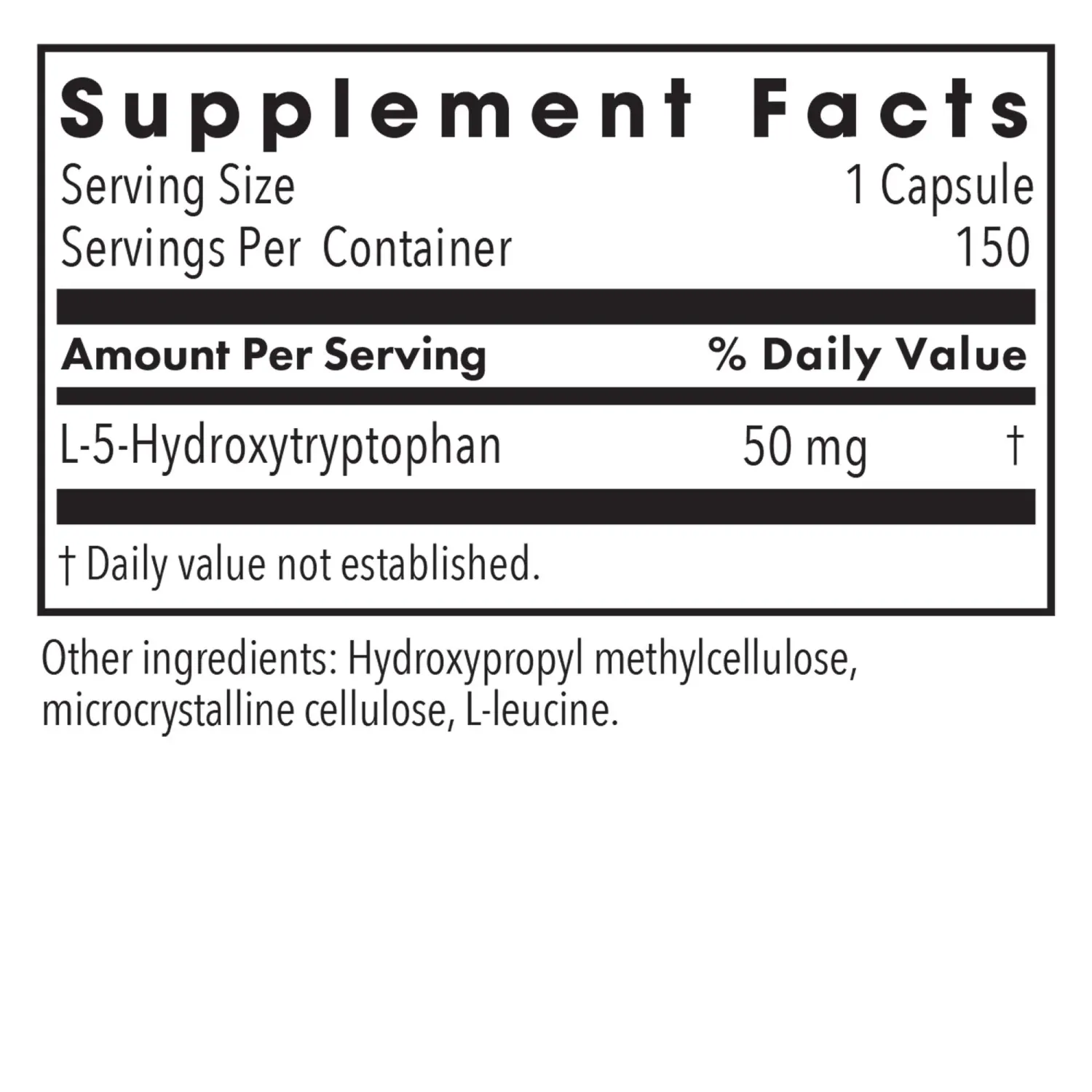5-HTP 50 mg 150 Vegetarian Capsules Allergy Research Group