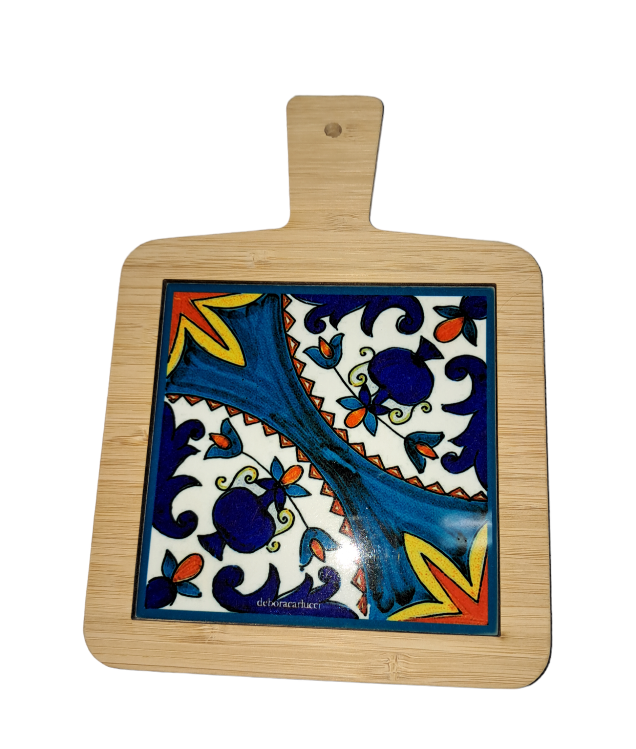 Tagliere maiolica in legno