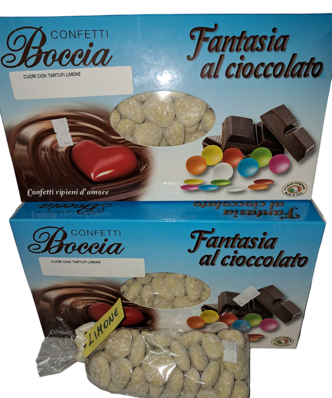 Confetti cuore morbidi giallo al cioccolato gusto limone