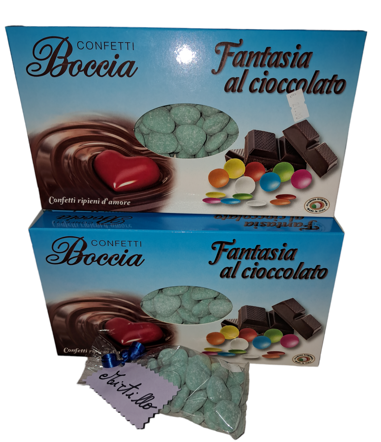 Confetti cuore morbidi al cioccolato gusto mirtillo