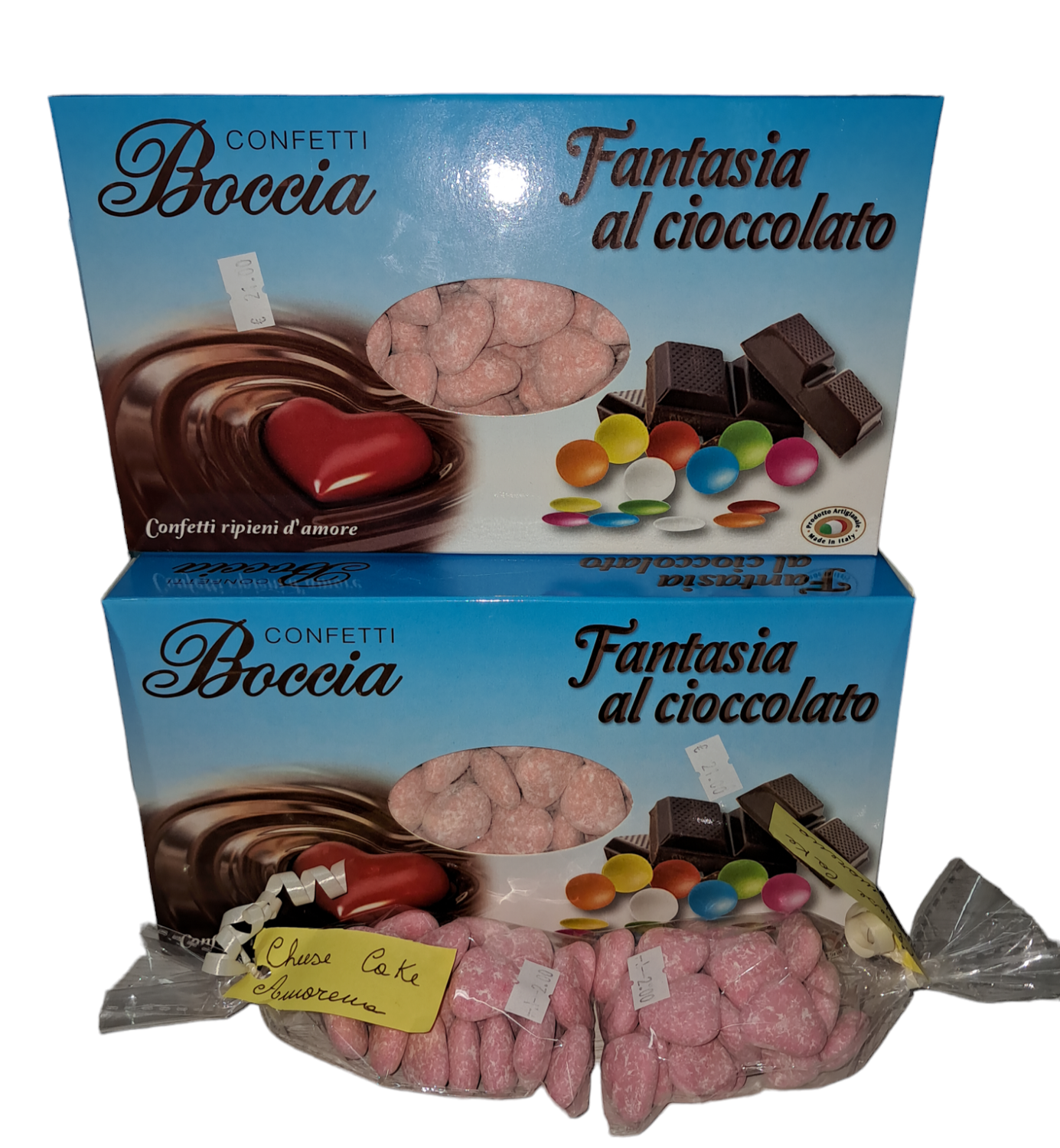 Confetti cuore morbidi al cioccolato gusto cheesecake all&#39;amarena