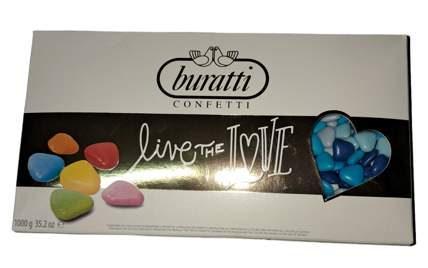 Confetti mini cuori cioccolato sfumature blu, azzurro, bianco