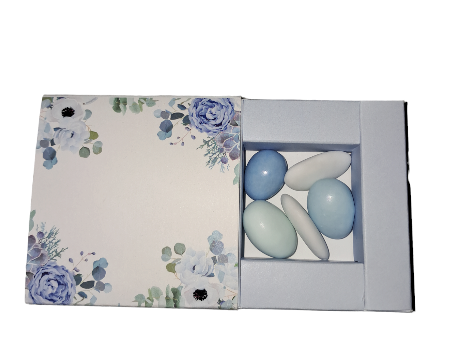 Scatolina  degustazione fiori blu