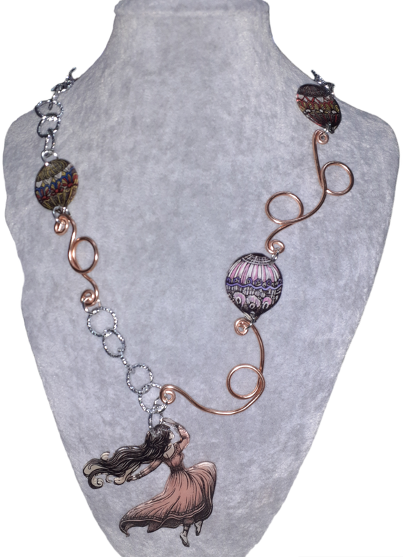 collana donna mongolfiere rosa