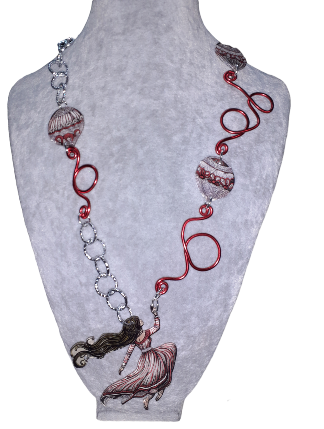 collana donna mongolfiere rossa