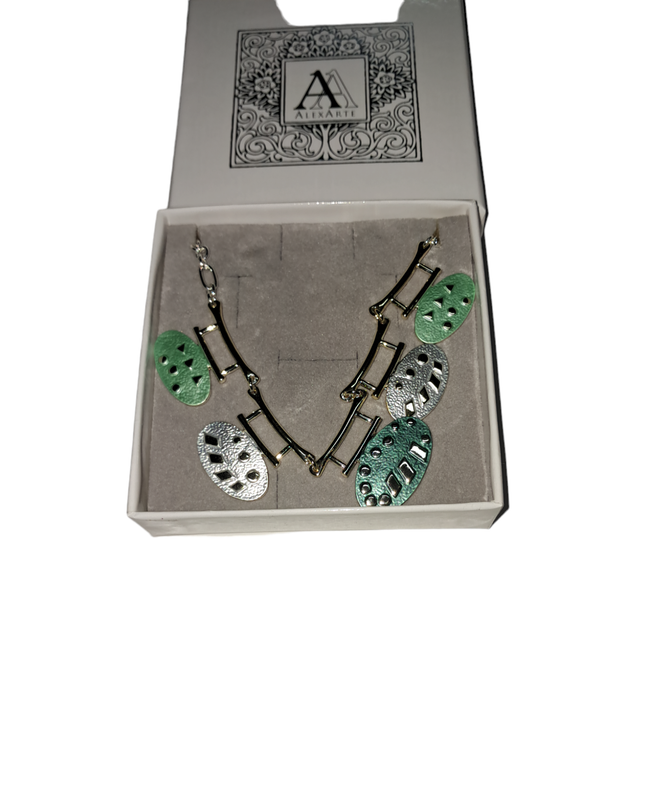 collana ovaletti verdi acqua