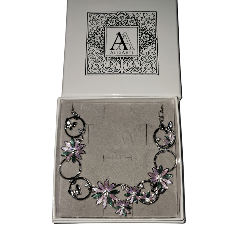 collana margherite lilla e verde