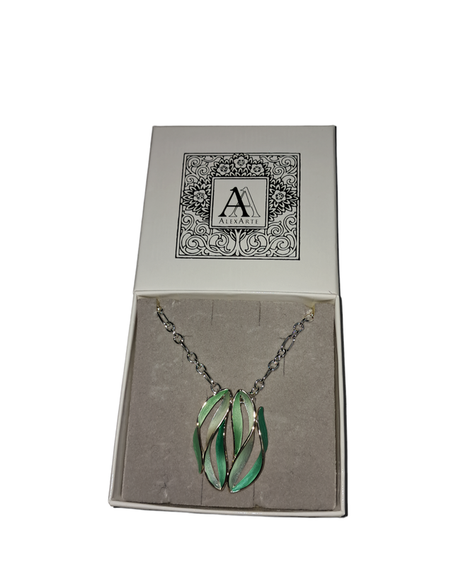 collana intreccio verde tiff.