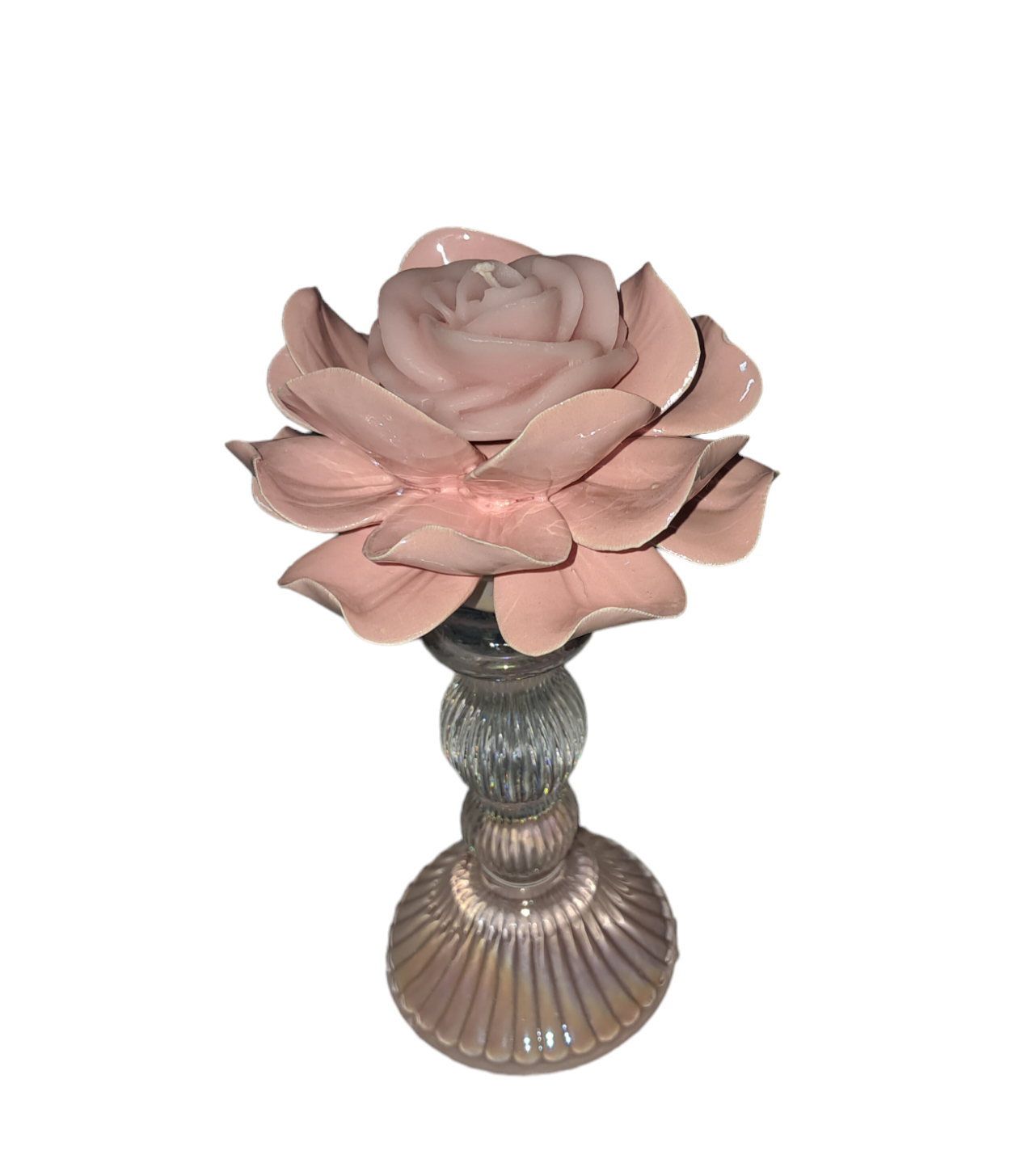 Portacandela rosa piccolo
