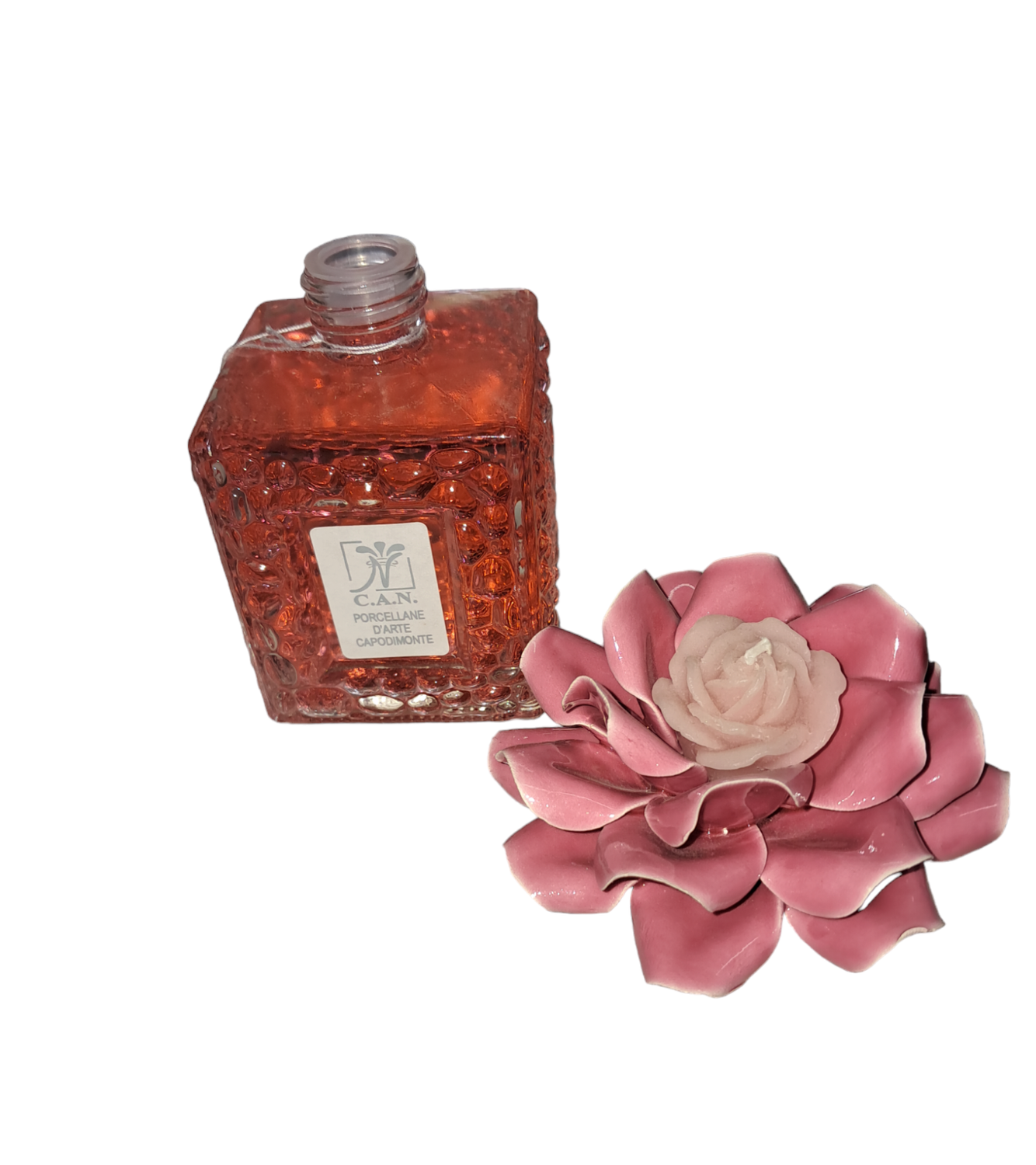 profumatore con peonia e candela