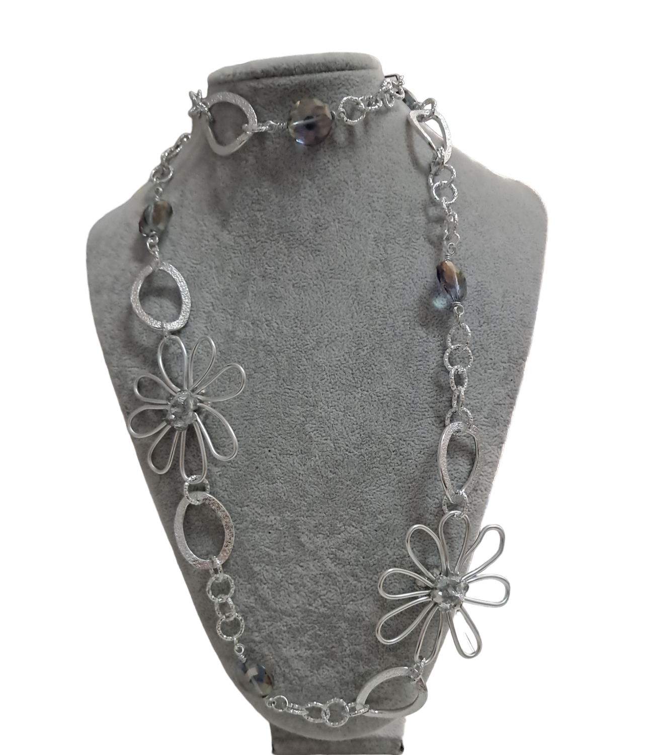 collana fiori argento