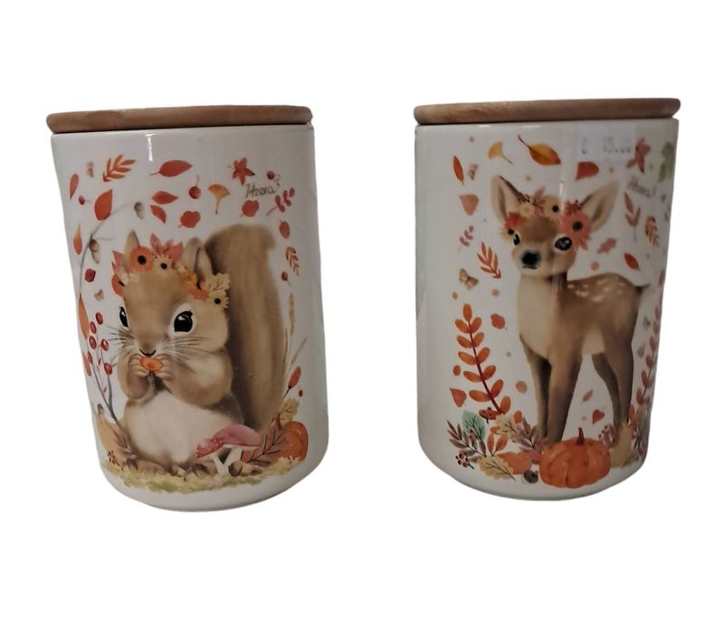 barattolo alimentare in ceramica bosco