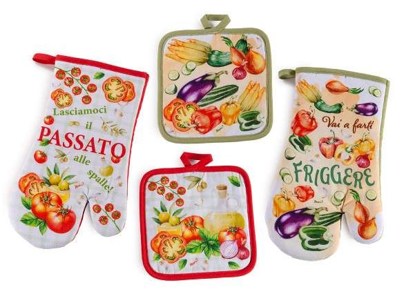 Set guanto e presina da cucina &quot;Sapori dell&#39;orto&quot;