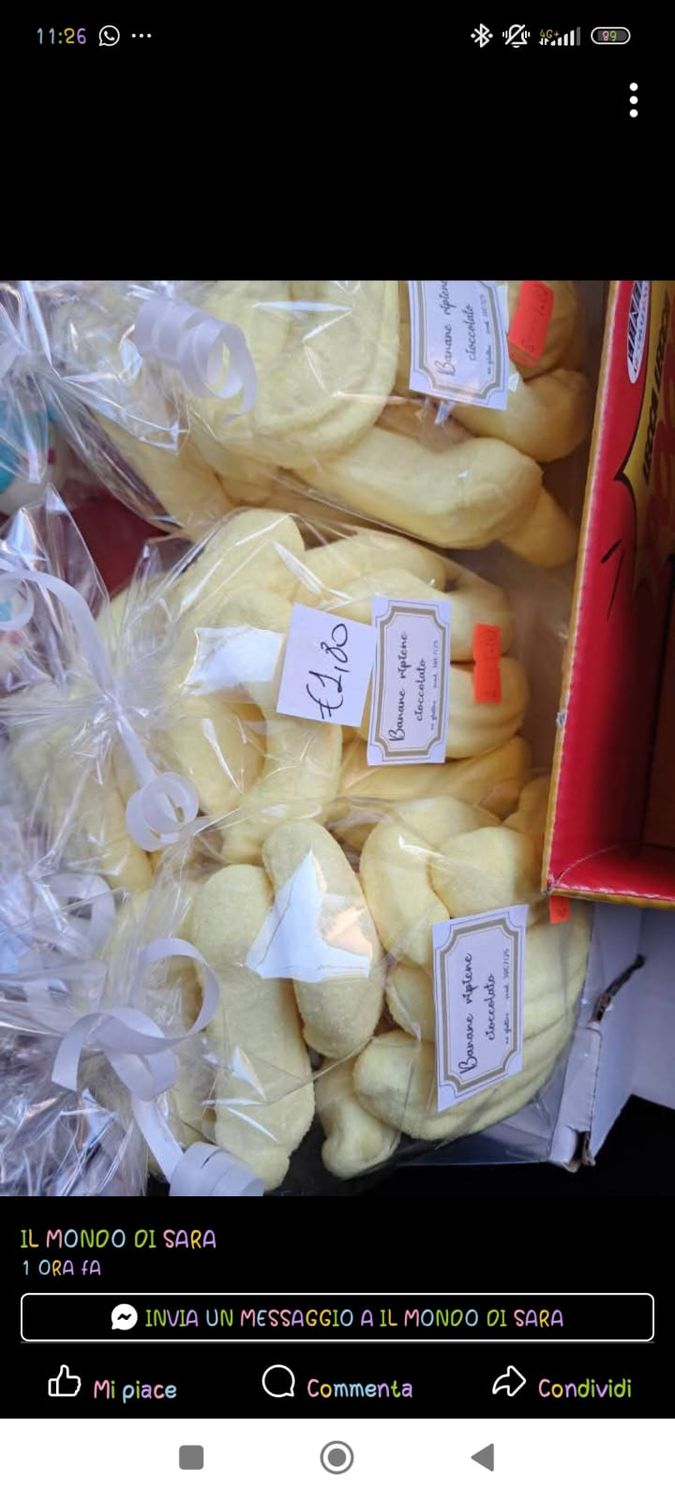 Banane marshmallow ripiene cioccolato