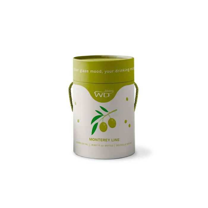 Oliera in vetro borosilicato con decoro in vetro colorato