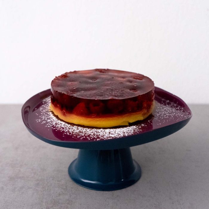 Alzatina in vetro media colore Bordeaux