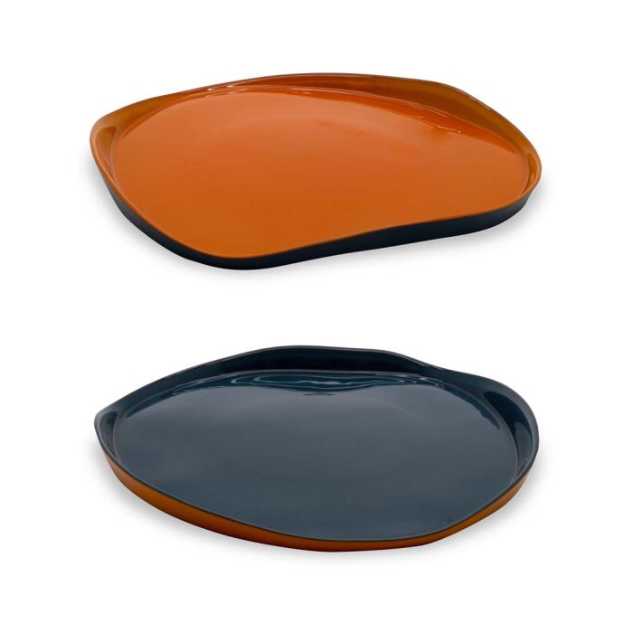 Set 2 piatti in vetro 21cm colore Arancione