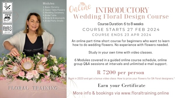 2024 Online Part-time Introductory Wedding Floral Design Course