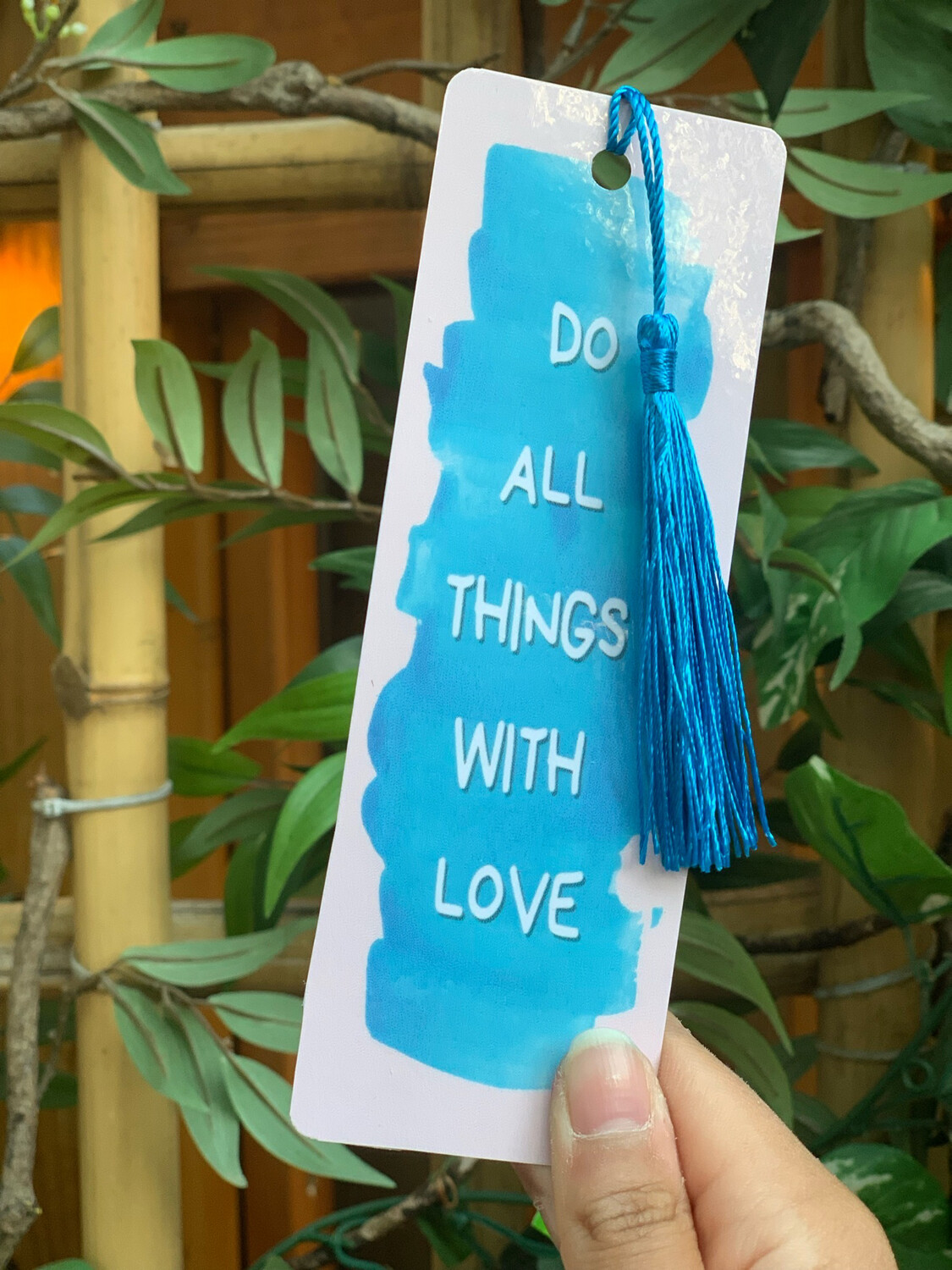 Laminated Do All Things With Love Bookmark