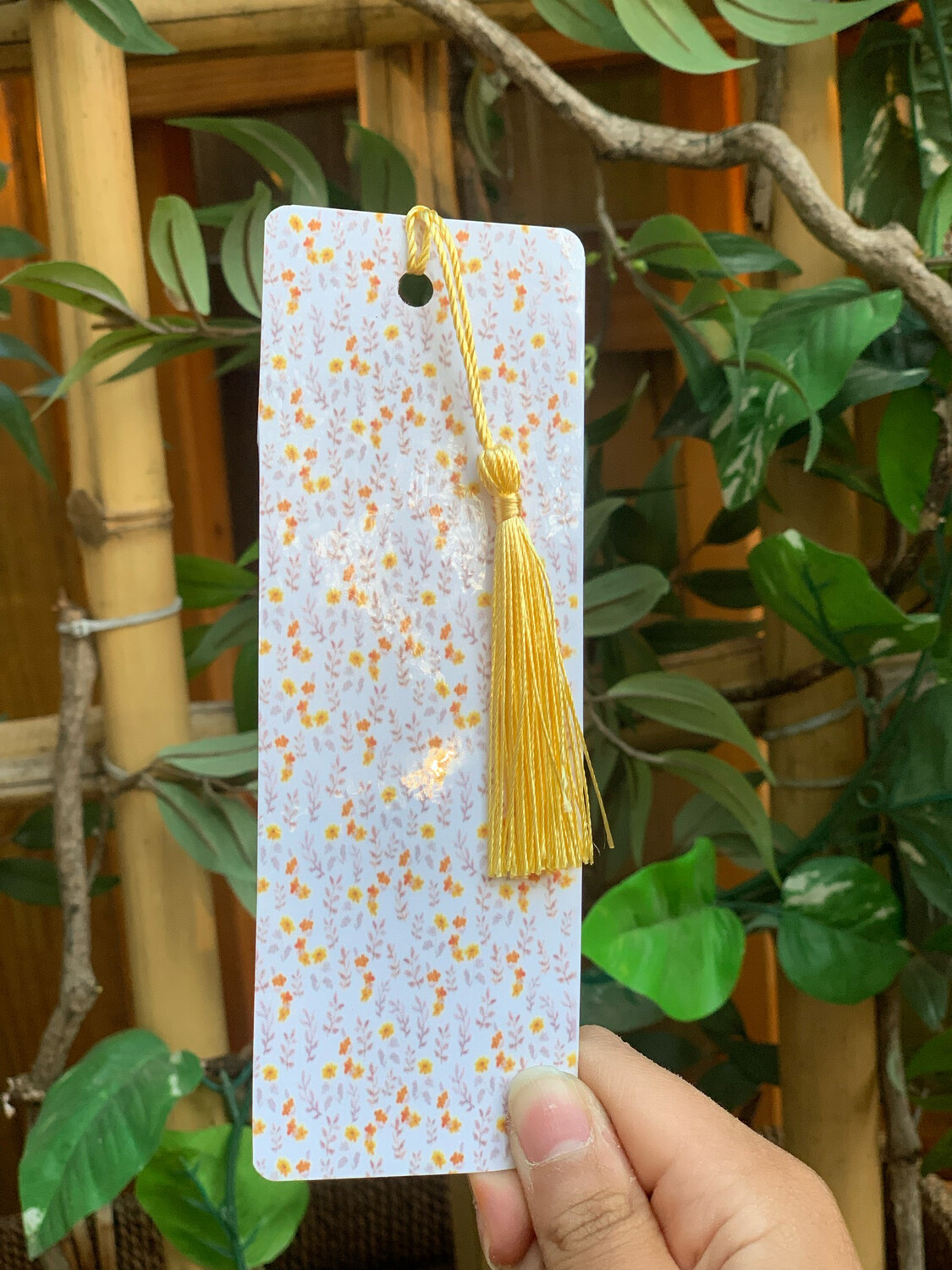 Laminated Floral Bookmark